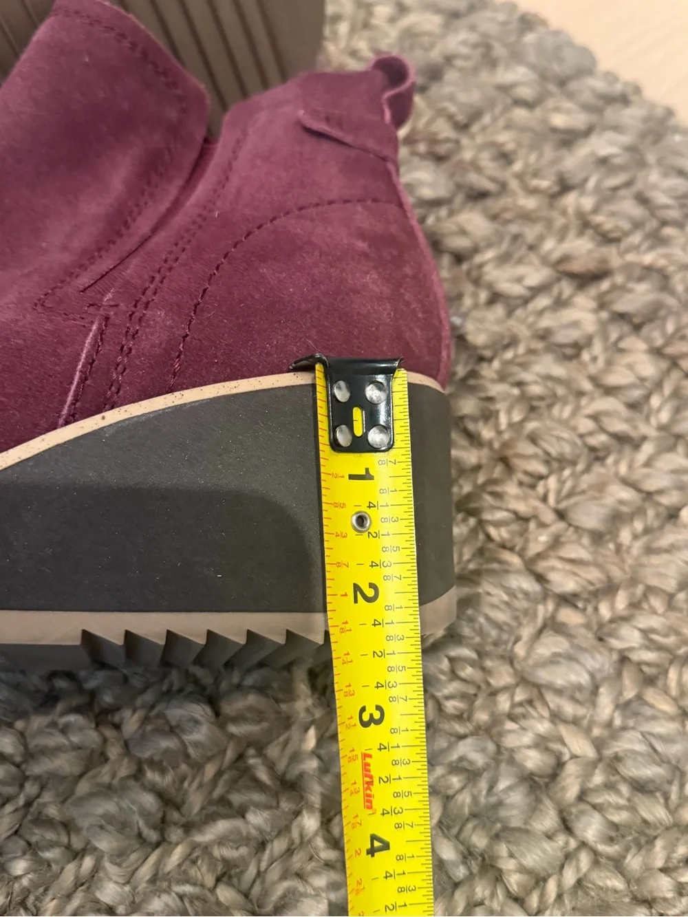 Gorgeous Earth Burgundy Suede Wedge Ankle Boots